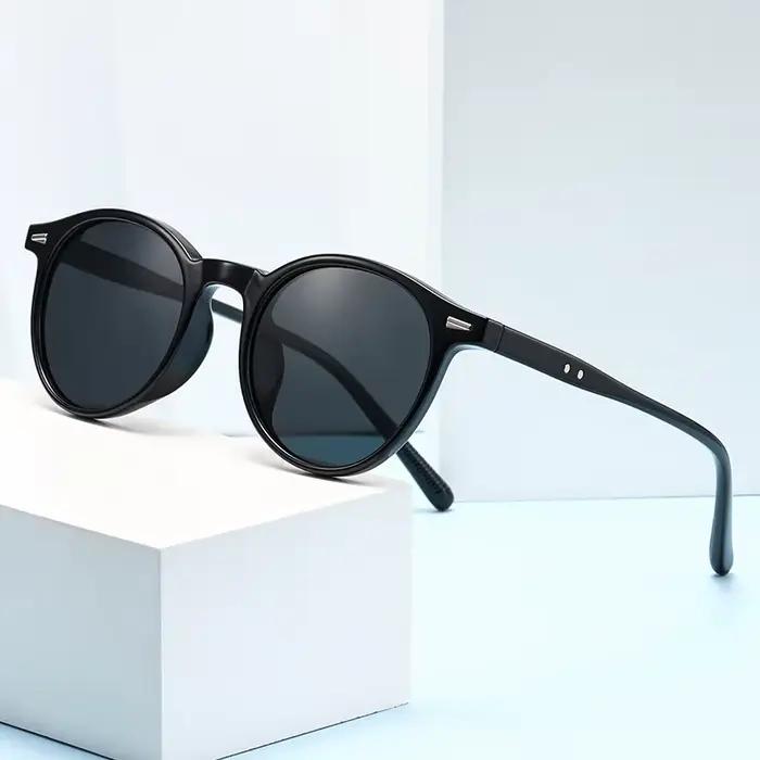 Lunettes de soleil rondes pour myopie, petite monture, rétro, marque de styliste, UV400, lunettes po