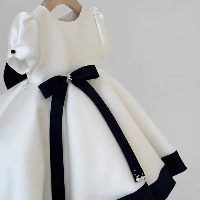 Robe de princesse en Satin pour petites filles, Style français, pour 1er anniversaire, Zhuazhou, à f