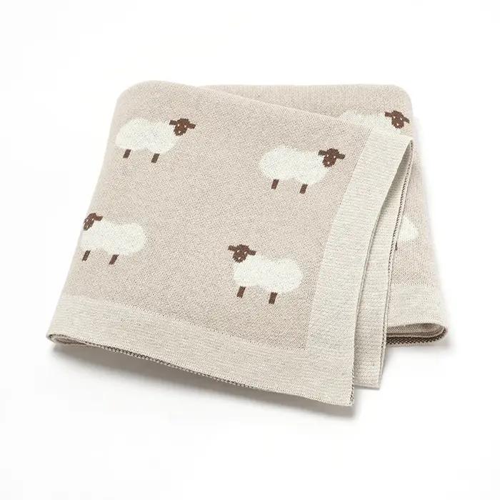 Couvertures en coton pour bébé, tricotées pour nouveau-né, garçons et filles, poussette, lange d'emm