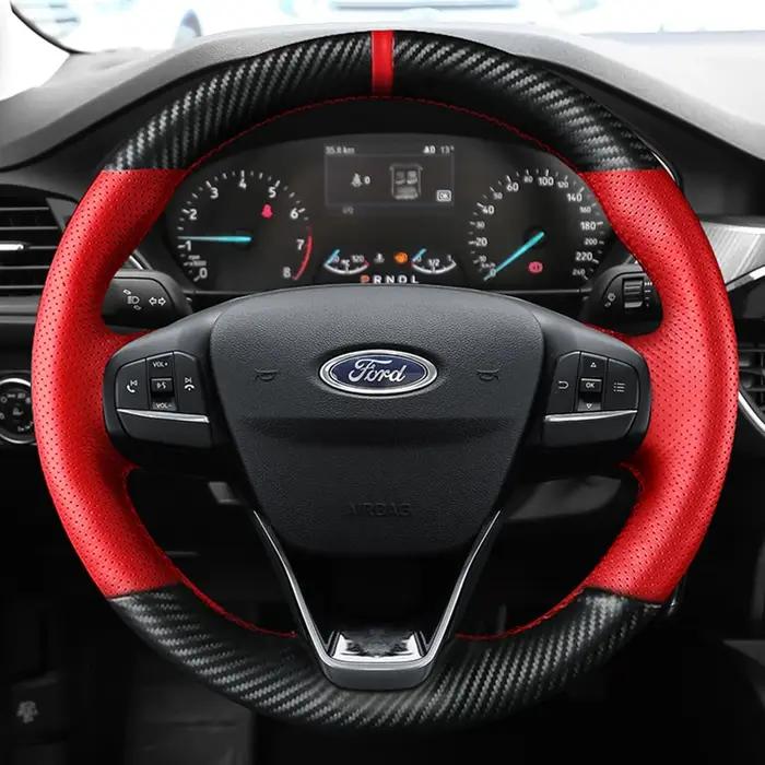 Housse de volant de voiture personnalisée, bricolage, 100% adaptée à la Ford Focus 4 2019 2020 Fiest
