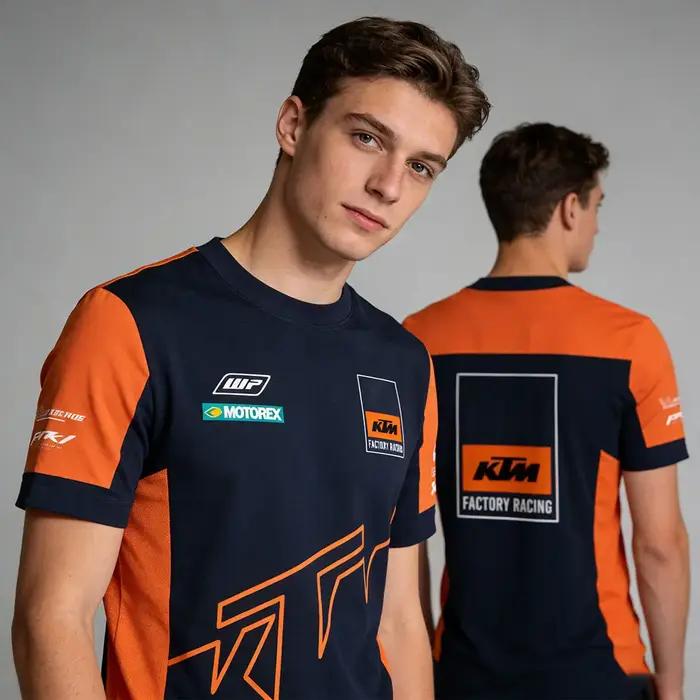 Nouveau T-shirt d'été 2026 pour hommes, col rond, manches courtes, pour les passionnés de moto, spor
