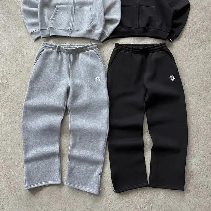 Pantalon de survêtement avec cordon de serrage et fermeture éclair, couleur unie, décontracté, Hip-H