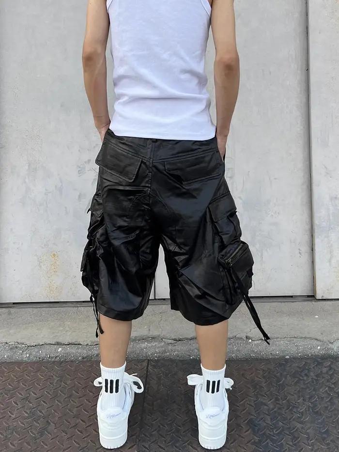 Mauroicardi printemps été Cool dur imperméable noir Shorts pour hommes avec de nombreuses poches amé