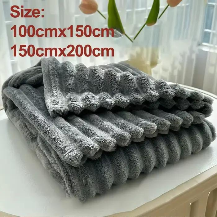 Couverture enfant 150x200cm rayures unies drap lit multifonction canapé sieste toutes saisons douce hypoallergénique