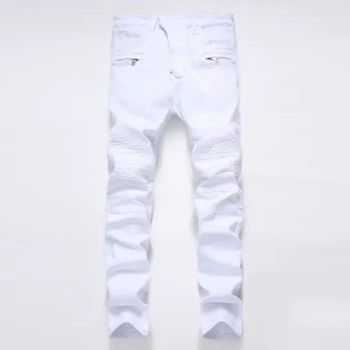 Jeans droits de motard de moto pour hommes, pantalons en denim décontractés, surintendant, streetwea