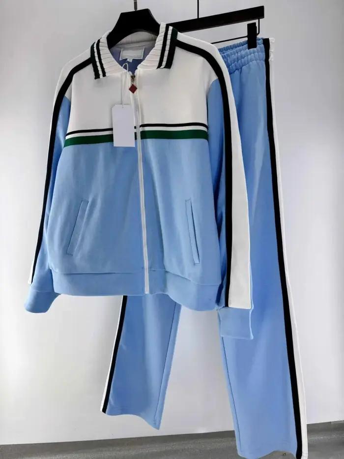 Meilleure version 1:1 CasinoBlank Maroc – Survêtements color block avec logo patché pour femmes et h