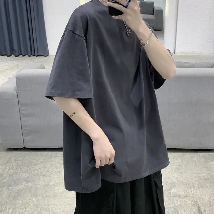 T-Shirt à Manches Courtes et Col Rond pour Homme, Vêtement en Coton, Style Hip Hop, Streetwear, Coul