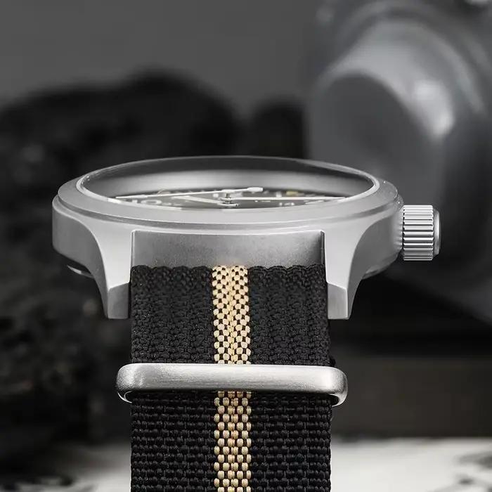Militado ML05 38mm montre militaire mis5 2035 mouvement bombé saphir cristal C3 vert lumineux 10Bar