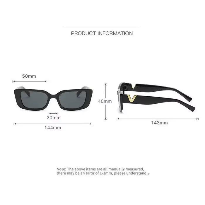 Lunettes de soleil rectangulaires rétro, lunettes de soleil à petite monture, marque WOarmacBrand De