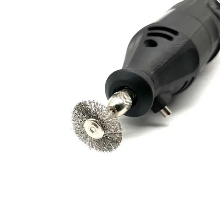 24 pièces brosse en laiton roues en fil d'acier brosses perceuse outils rotatifs polissage pour outi