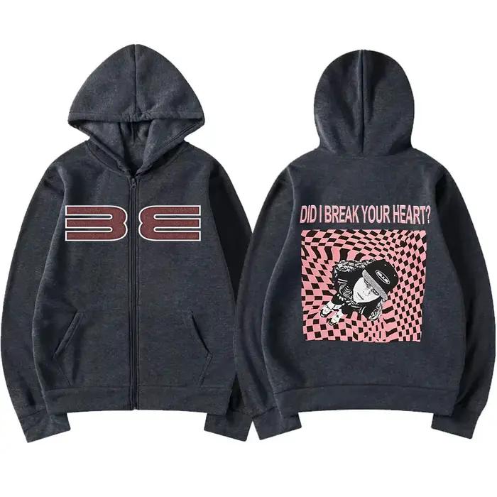 Frappé-moi dur et doux DID J'ai frapper votre cœur? Sweat-shirt à capuche avec fermeture éclair pour