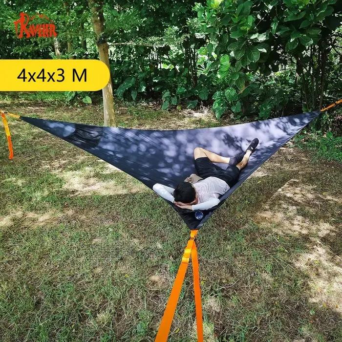 Chemise triangulaire de camping en plein air, anti-flexion, tissu Oxford, avec tendeur, 400x400x300c