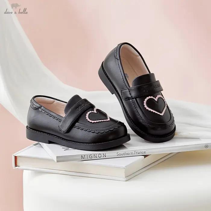 Strive MACBlack-Chaussures de princesse en cuir noir pour filles, chaussures provoqué pour étudiants