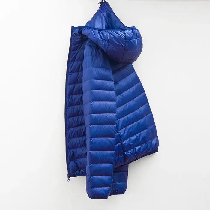 Manteau d'hiver à capuche pour hommes, doudoune en duvet de canard blanc, grande taille, ultraléger,