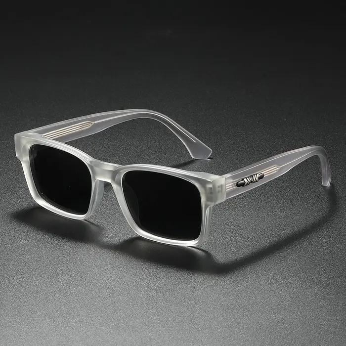 Lunettes de soleil polarisées carrées de qualité pour hommes, noyau métallique UV400 unisexe, pour v