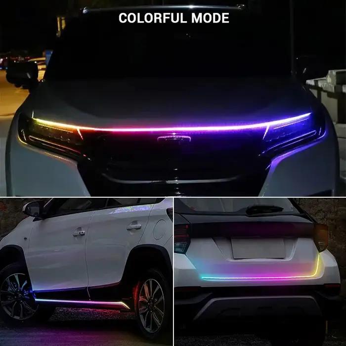 SEAMETAL12V Led feux de capot de voiture bande de phare Flexible lampes d'ambiance multicolores feux