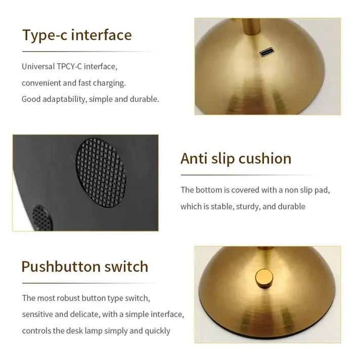 Lampe de Table LED avec capteur tactile, veilleuse de bureau à intensité variable, lampe de lecture