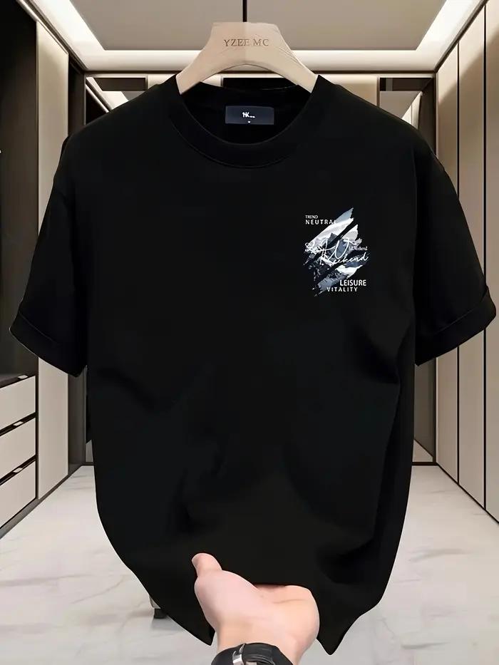 T-shirt décontracté d'été respirant à manches courtes pour homme, idéal pour les sorties en extérieu