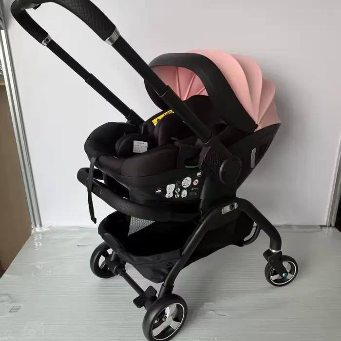 Poussette bébé rose 4-en-1 neuve avec nacelle - Siège auto multifonction pliable livraison UE