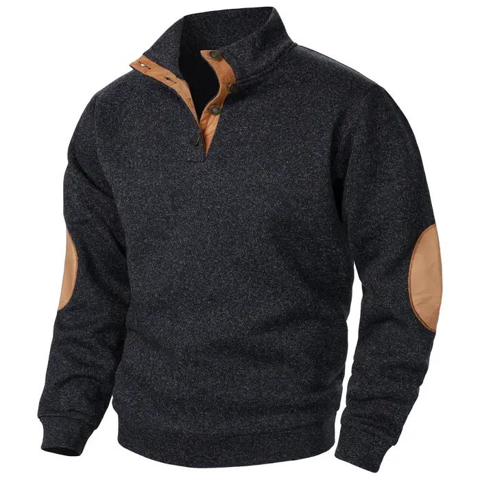 Pull tricoté décontracté à manches longues et col montant pour homme, automne et hiver