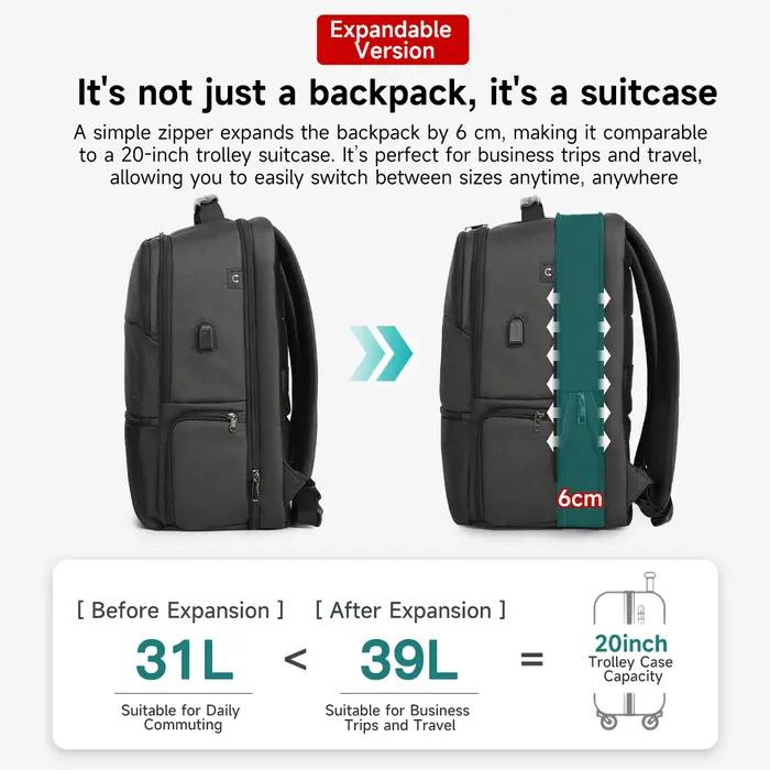 Tigernu sacs à dos de voyage pour hommes 15.6 17 19 ''sac à dos pour ordinateur portable homme sac à