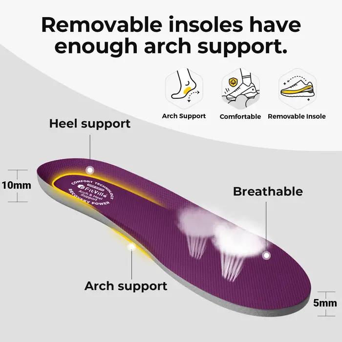 Chaussures FitVille à bout large pour femmes, respirantes, légères, pour pieds enflés, avec amorti p