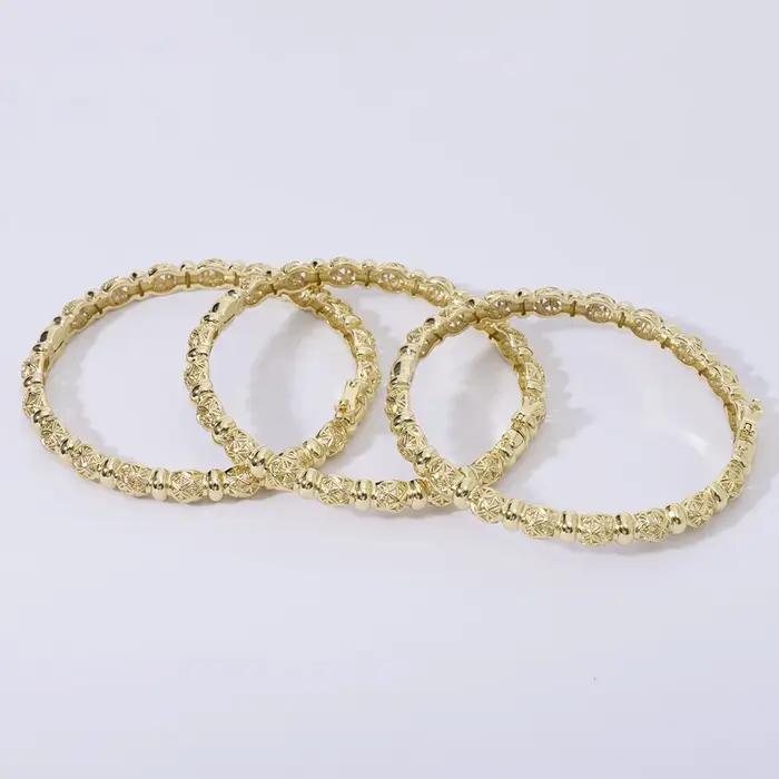 LUIZADA nouveau Vintage indien femmes Bracelet mariage africain luxe plaqué or mariée exquis chanceu