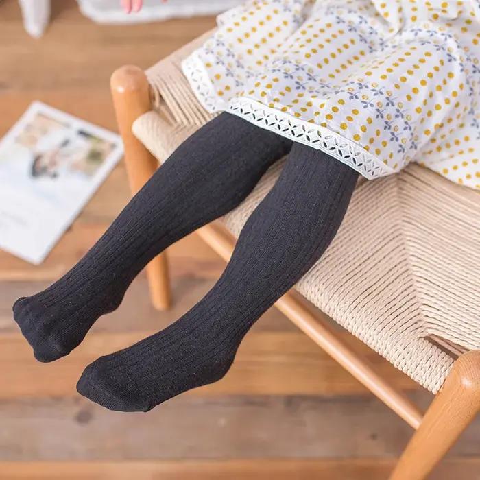 Collants en coton peigné pour enfants de 0 à 12 ans, collants tricotés avec câble pour filles, colla