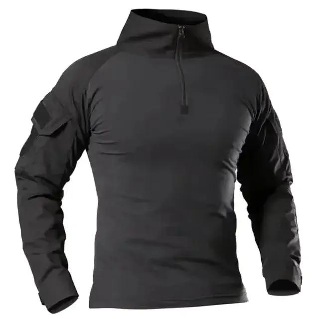 T-shirts de randonnée tactiques en plein air pour hommes, chemise d'escalade de chasse à manches lon