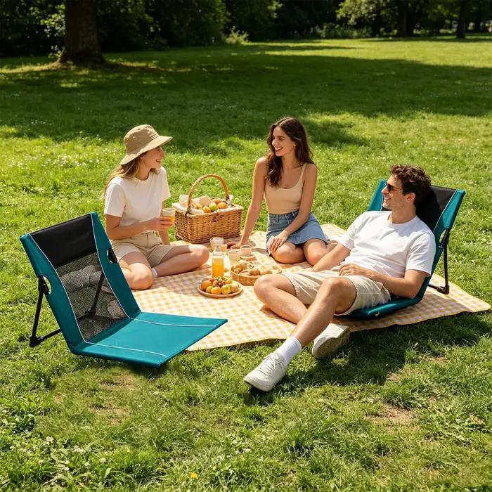 Chaise longue de plage pliable avec sac de transport pour piscine