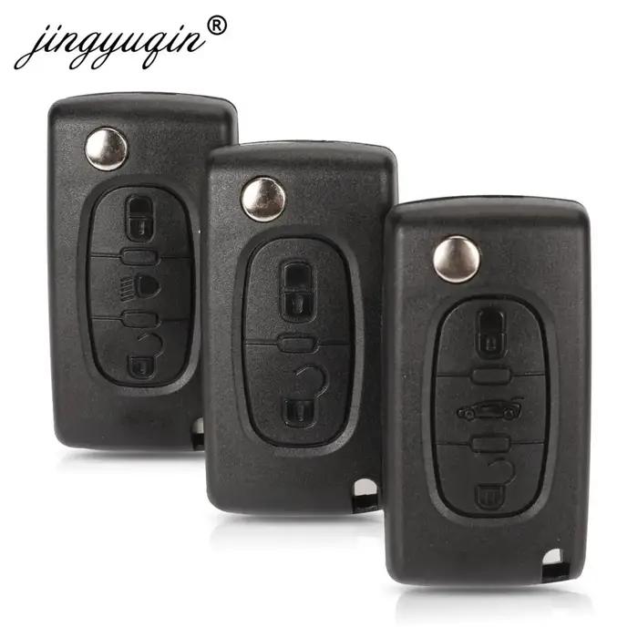 Jingyuqin-clé de voiture à rabat | 10 pièces, boutons 2/3, pour Peugeot 207 307 308 407, pour Citroe