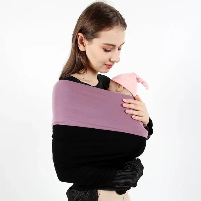 Écharpe de transport pour bébé, ceinture de transport extensible, réglable, double couleur épissée,