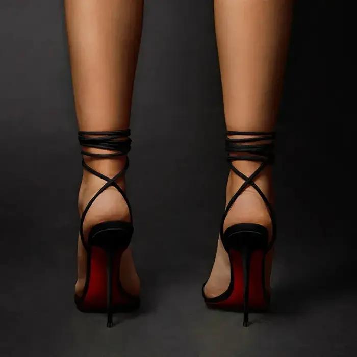 Nouveau 12 cm sangle pointue sangle mince sexy sandales à talons super hauts taille 33-46 talon minc