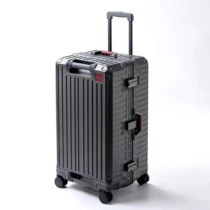 Valise de grande capacité 20/24/26/28/30 pouces, cadre en alliage d'aluminium avec roues pivotantes,