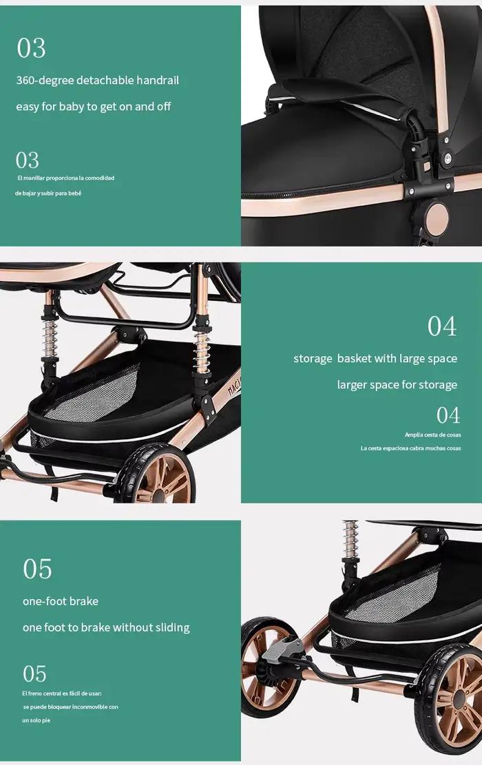 Poussette bébé 3 en 1 pour nouveau-nés, voiture pour bébé, landau Portable, chariot léger avec fonct