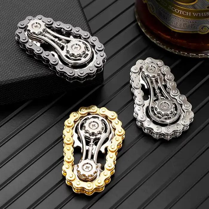Pignons volant d'inertie gyroscope Fidget Spinner anti-stress anxiété chaînes de vélo en métal EDC S