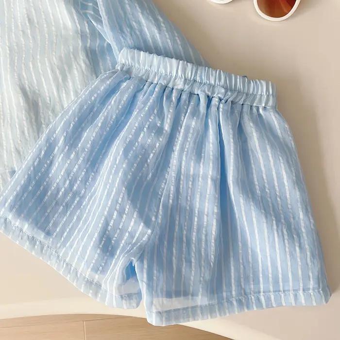 Ensemble de protection solaire 3 pièces pour fille chemise short gilet protection uv été plage piscine pique-nique sorties en famille
