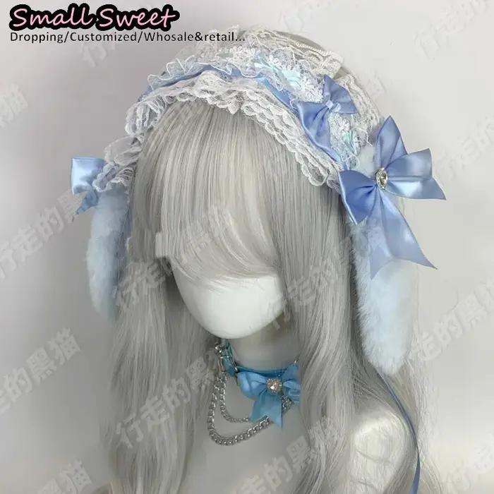Goth lapin oreille arc bandes de cheveux Harajuku gothique Lolita Y2K fille oreilles de lapin bandea