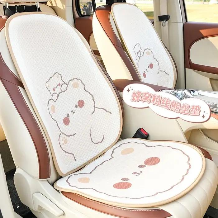 Housses de siège de voiture en soie glacée confortables et mignonnes pour femmes accessoires de voiture universels pour protection et élégance