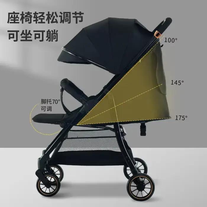 La poussette pour bébé peut s'asseoir et s'allonger avec une poussette légère pliante et absorbant l