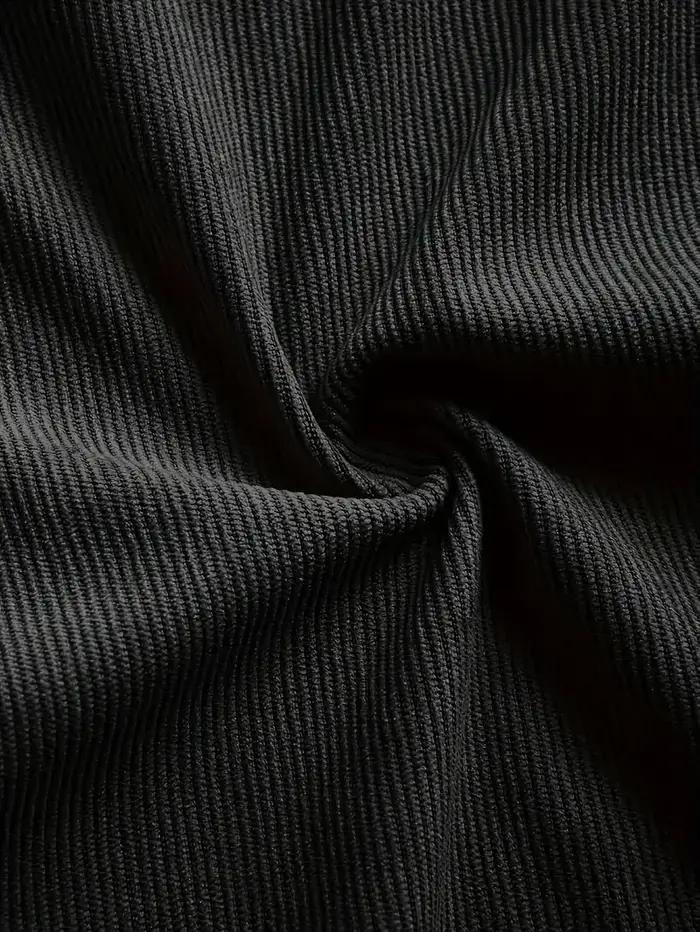 Chemise à manches longues en velours côtelé pour homme, col rabattu, poche poitrine, style décontrac