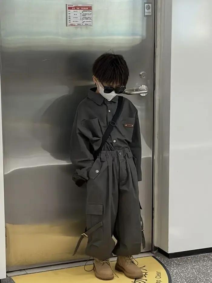 Ensemble de chemises pour enfants, vêtements pour élèves du primaire, vêtements pour hommes, automne