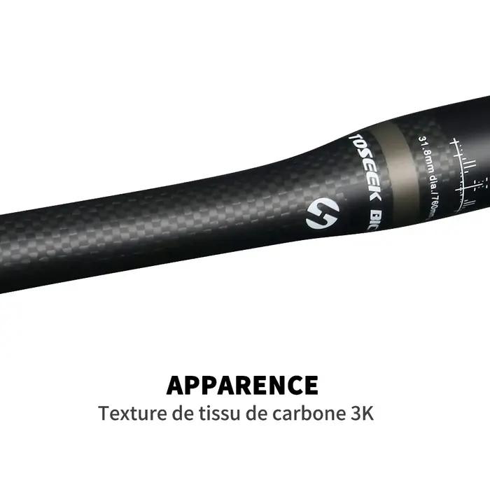 TOSEEK – guidon plat ou montant en carbone pour vtt