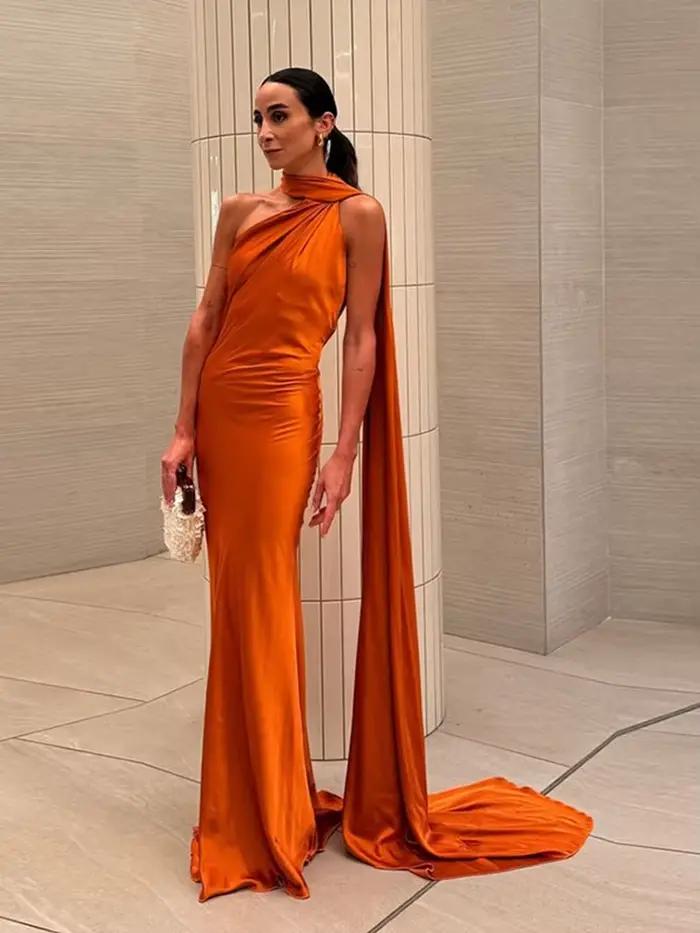 Robe longue dos nu avec ruban de satin pour femme, robes sexy pour femme, robe de soirée élégante po