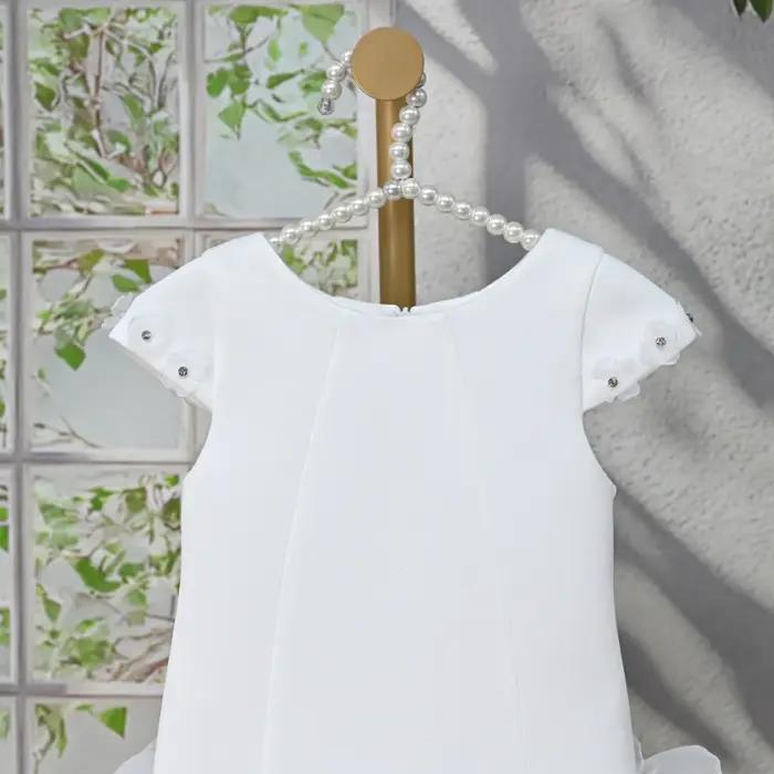 Robe Blanche pour Filles 2026, Nouvelle Robe de Princesse en Coton à Couches d'Air pour Enfants, Ten