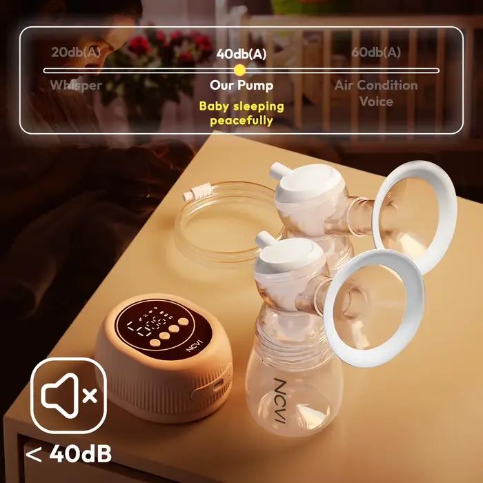 NCVI Double tire-lait électrique avec 4 Modes 9 niveaux, pièces à brides de 24mm, anti-déversement,