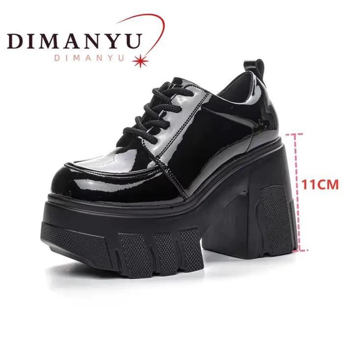 DIMANYU Chaussures à talons hauts pour femmes, plateforme, nouvelle collection 2026, à lacets, print