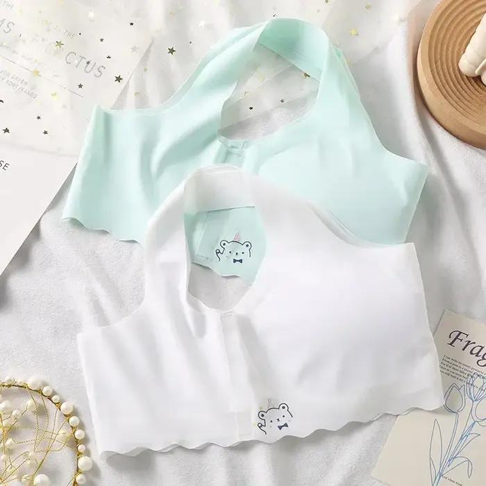 Sous-vêtements tubulaires sans couture pour enfants, gilet blanc/rose, période de développement pour
