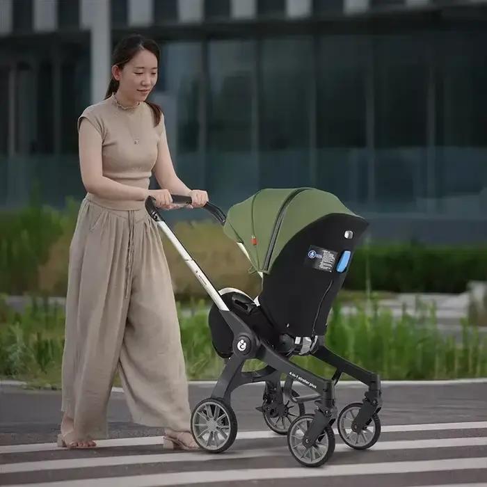 UE en Stock 4In1 bébé poussette, poussette multifonctionnelle pliable avec siège auto landau Portabl