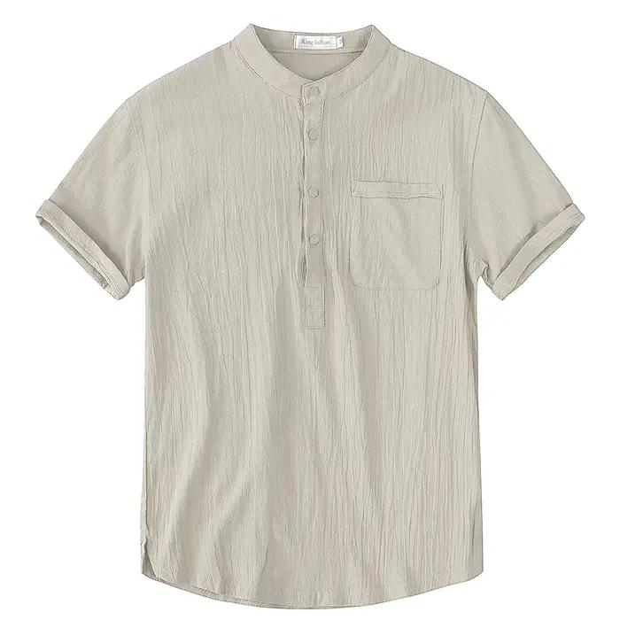 Été nouveau T-shirt à manches courtes pour hommes coton et lin Led décontracté hommes T-shirt chemis